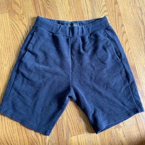 Zara Essentials Mens Cotton Navy Shorts Size M Drawstring